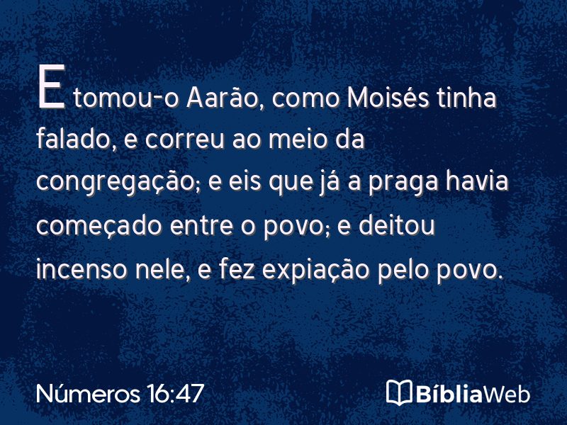 Números 16:47 em imagem para compartilhar