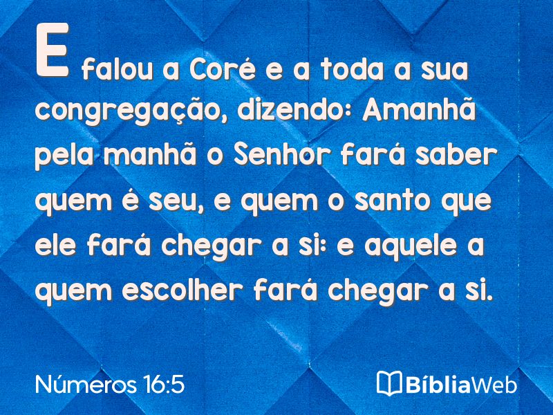 Números 16:5 em imagem para compartilhar