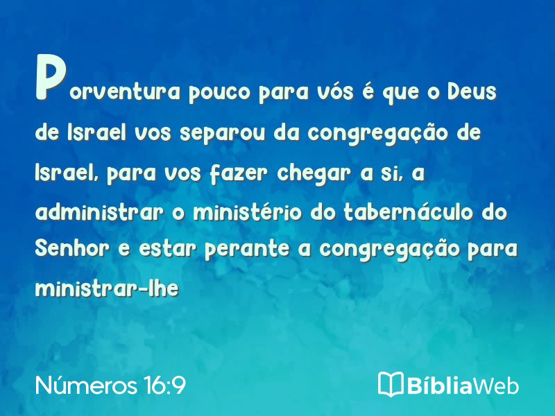 Números 16:9 em imagem para compartilhar