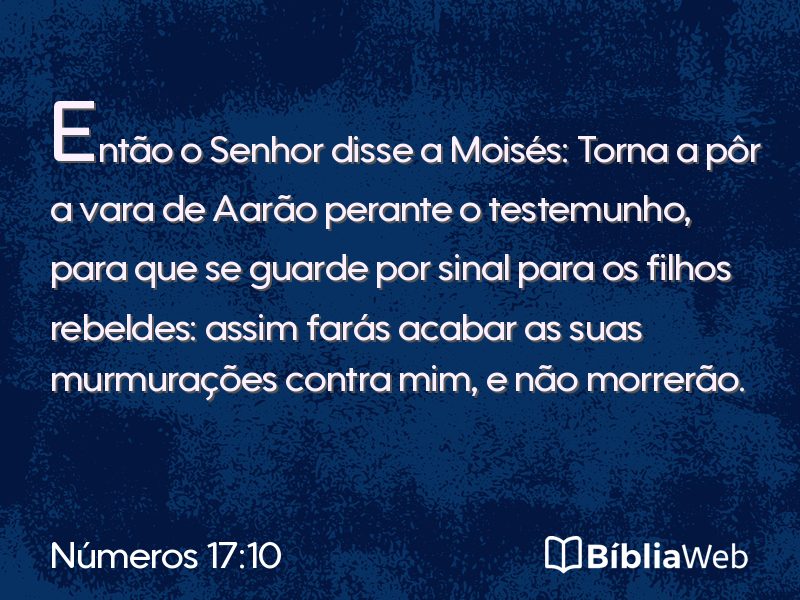 Números 17:10 em imagem para compartilhar