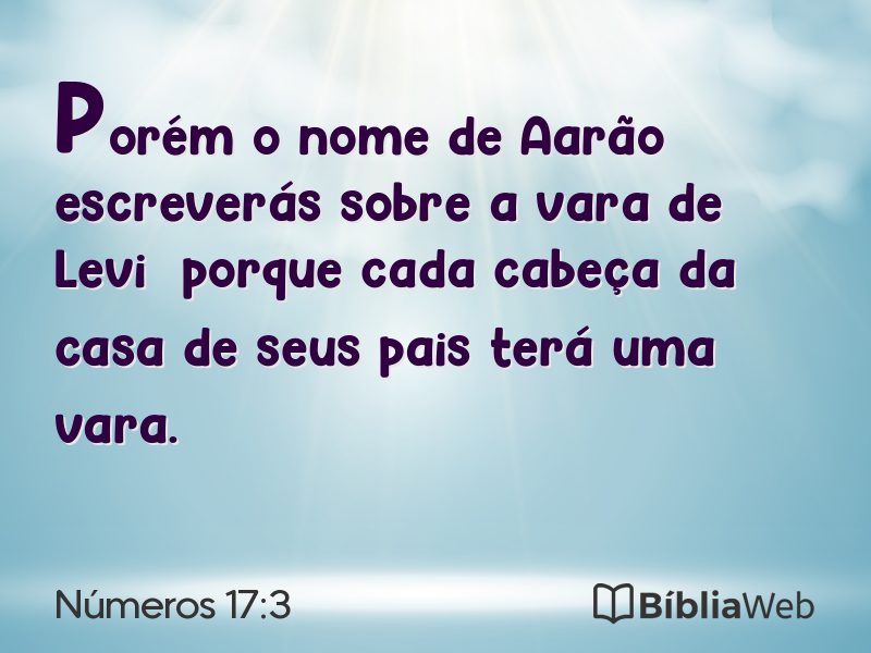 Números 17:3 em imagem para compartilhar