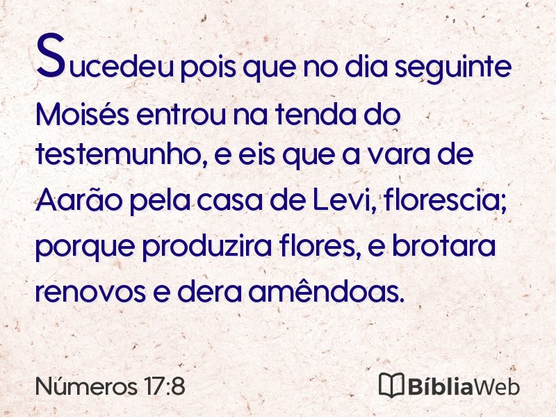 Números 17:8 em imagem para compartilhar