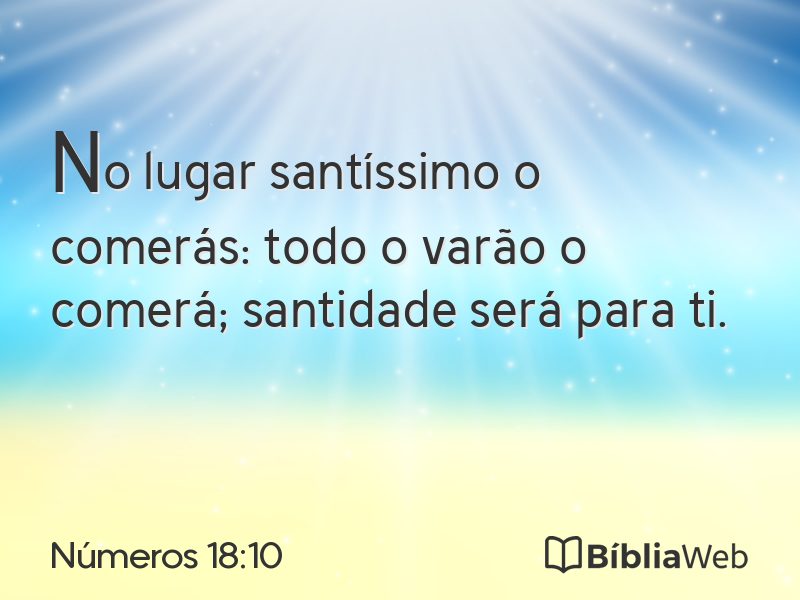 Números 18:10 em imagem para compartilhar