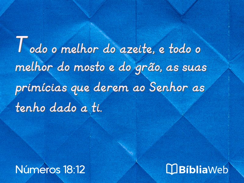 Números 18:12 em imagem para compartilhar