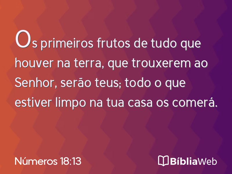 Números 18:13 em imagem para compartilhar