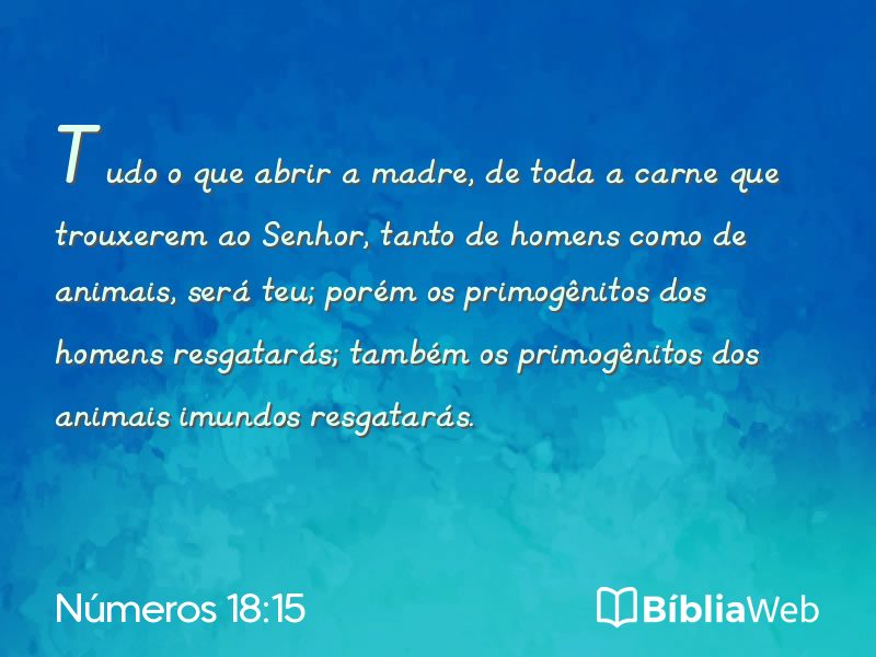 Números 18:15 em imagem para compartilhar