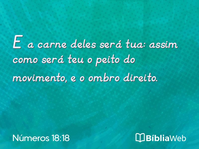 Números 18:18 em imagem para compartilhar