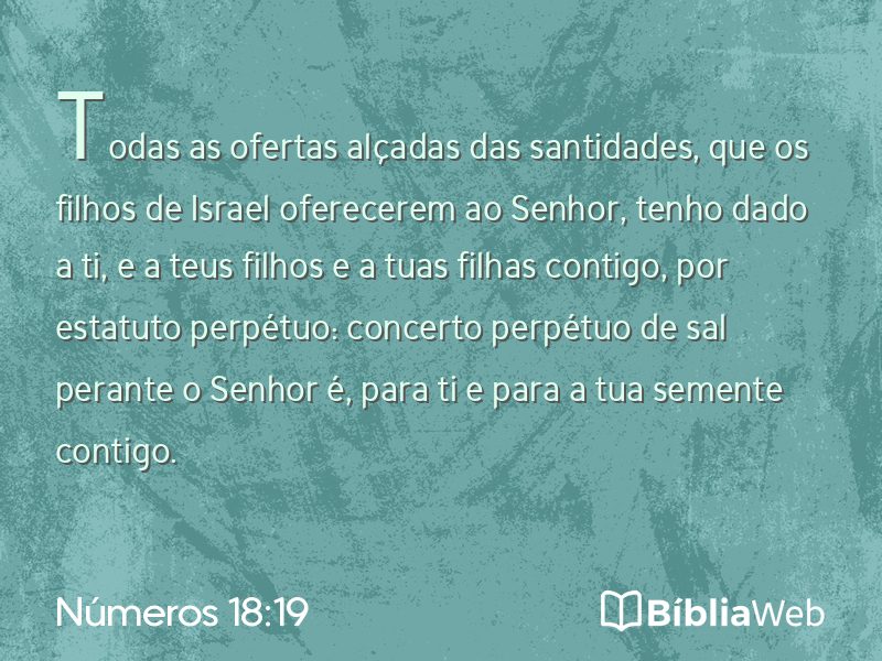 Números 18:19 em imagem para compartilhar