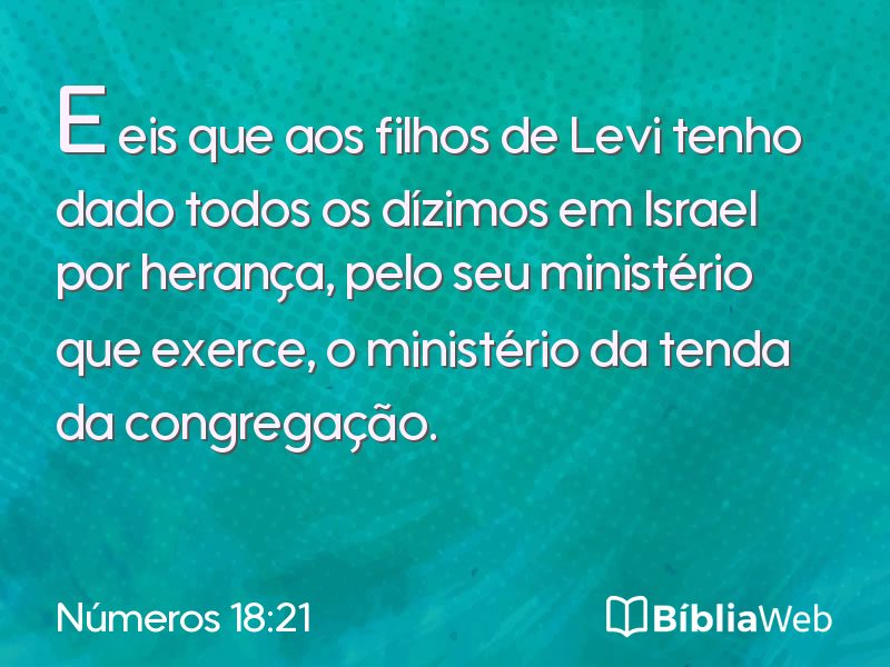 Números 18:21 em imagem para compartilhar