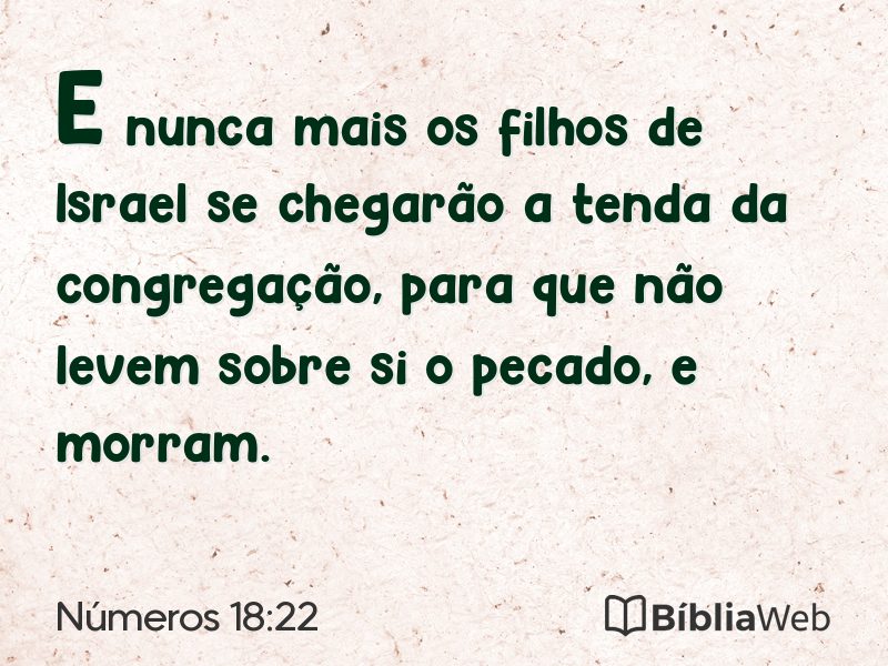 Números 18:22 em imagem para compartilhar