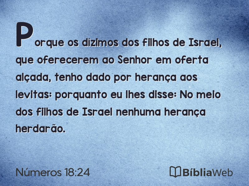 Números 18:24 em imagem para compartilhar