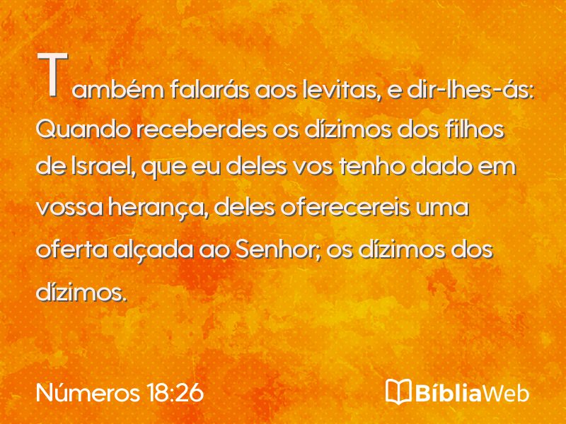 Números 18:26 em imagem para compartilhar