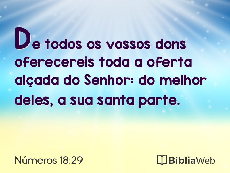 Números 18:29 em imagem para compartilhar