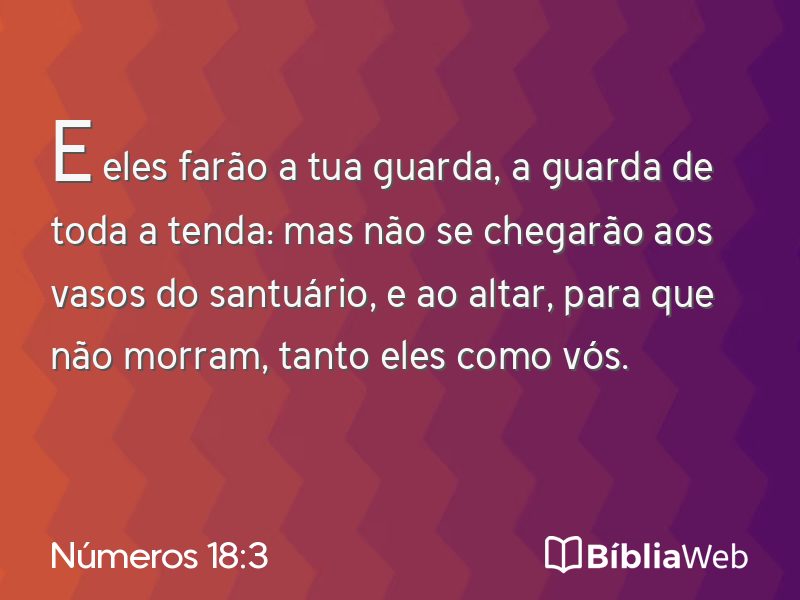 Números 18:3 em imagem para compartilhar