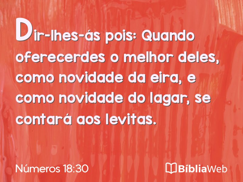 Números 18:30 em imagem para compartilhar
