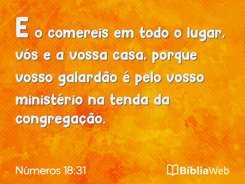 Números 18:31 em imagem para compartilhar
