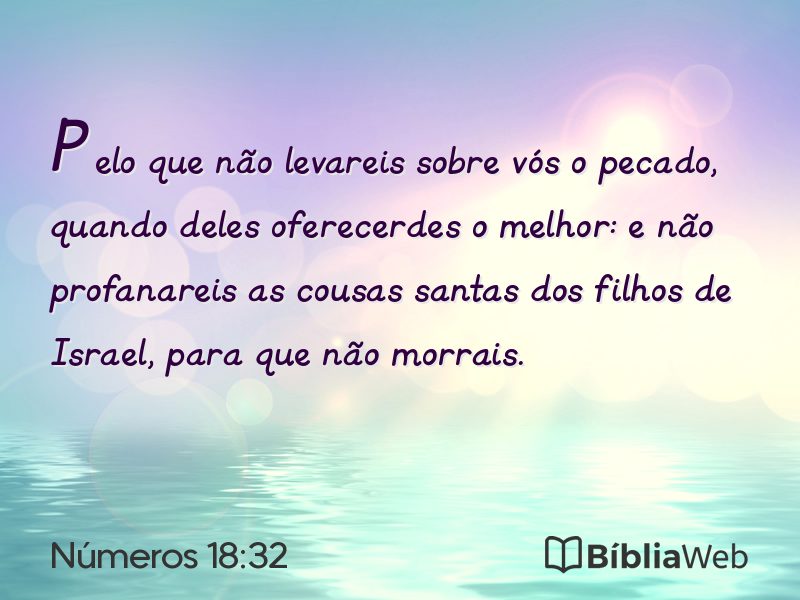 Números 18:32 em imagem para compartilhar