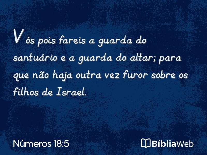 Números 18:5 em imagem para compartilhar