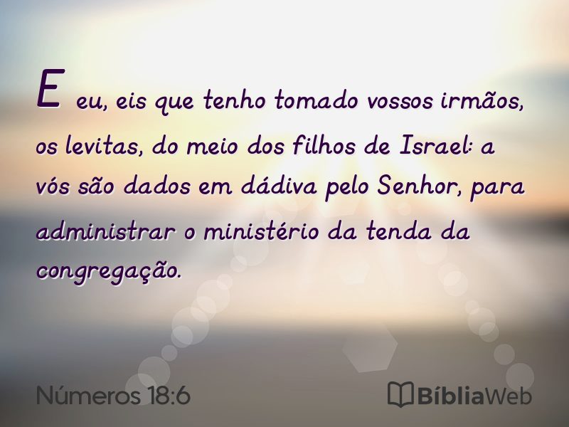 Números 18:6 em imagem para compartilhar