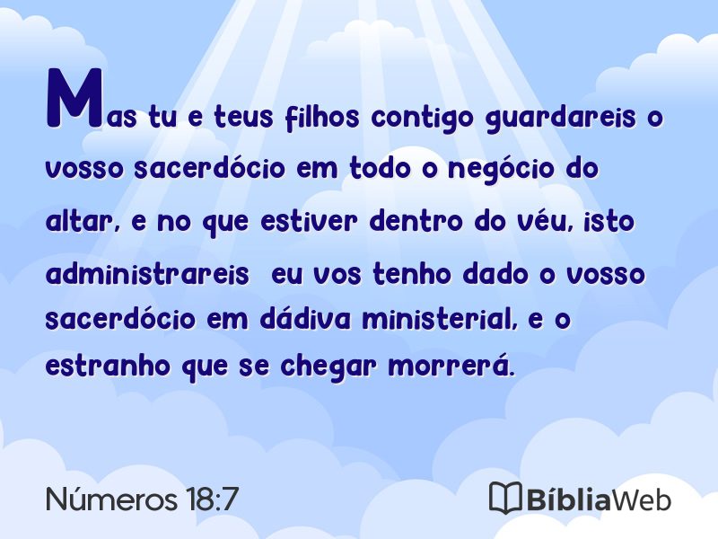 Números 18:7 em imagem para compartilhar