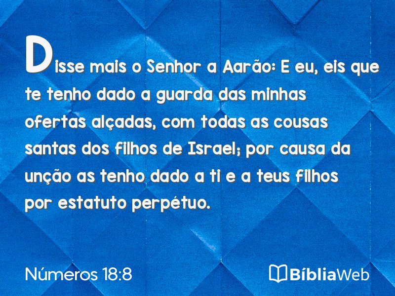 Números 18:8 em imagem para compartilhar