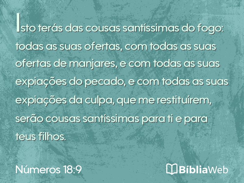 Números 18:9 em imagem para compartilhar