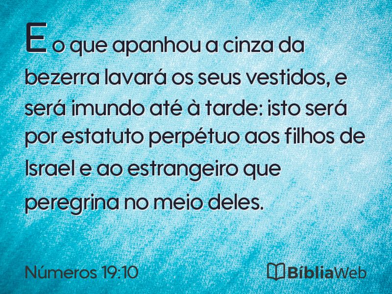 Números 19:10 em imagem para compartilhar