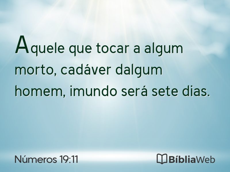 Números 19:11 em imagem para compartilhar