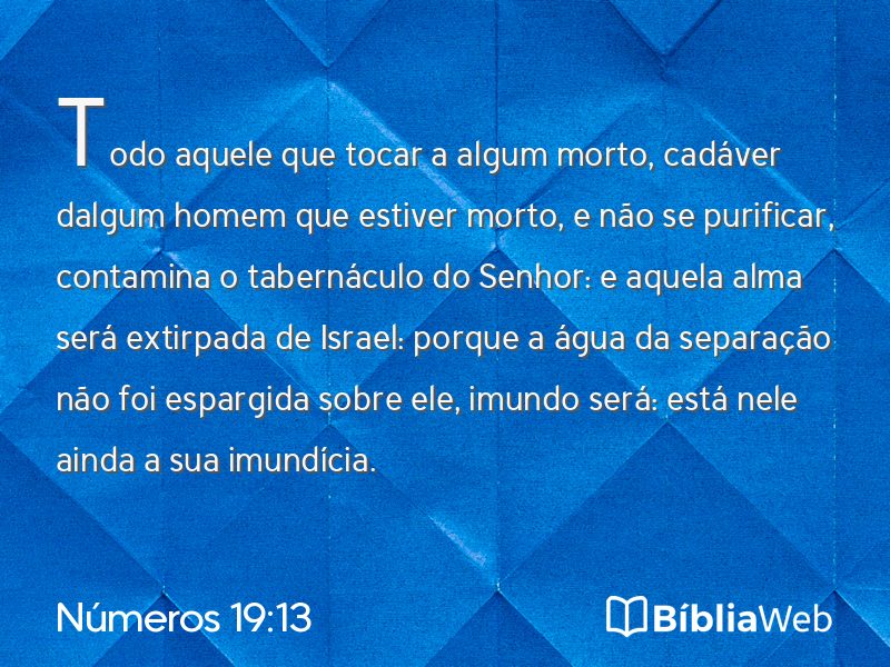 Números 19:13 em imagem para compartilhar
