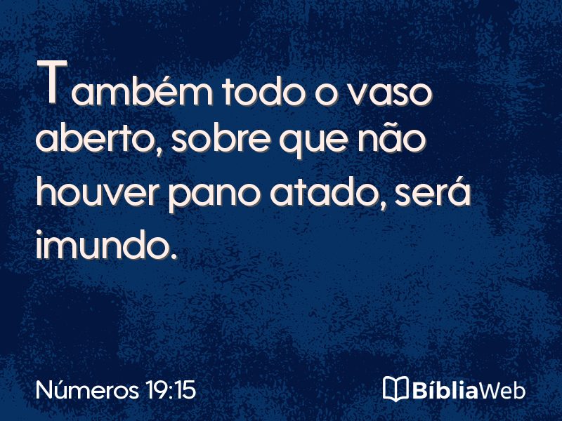 Números 19:15 em imagem para compartilhar