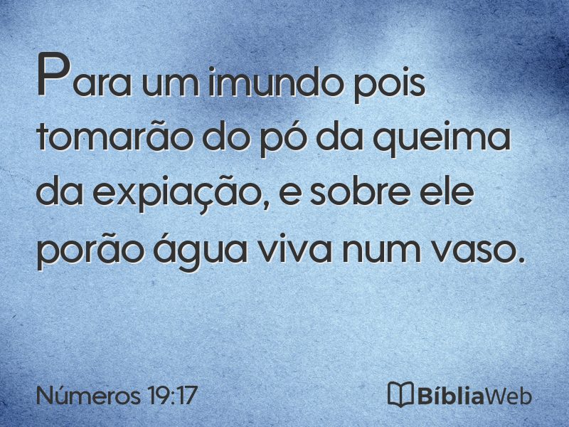 Números 19:17 em imagem para compartilhar