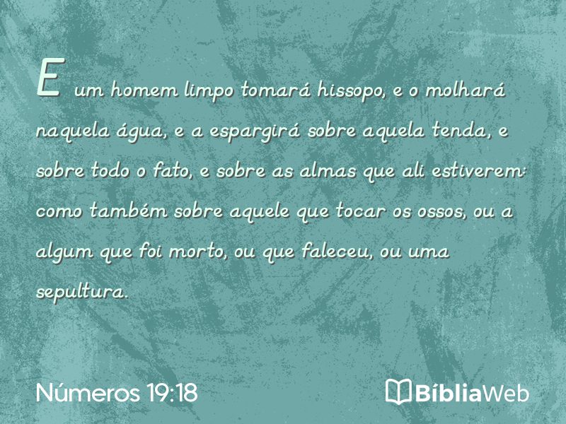 Números 19:18 em imagem para compartilhar