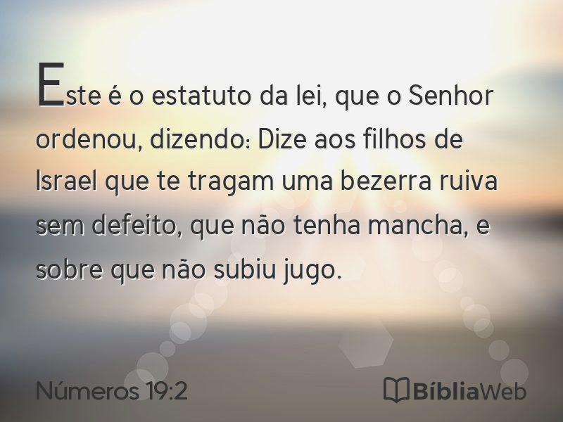 Números 19:2 em imagem para compartilhar