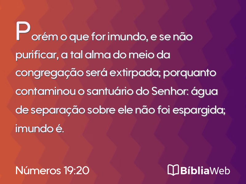 Números 19:20 em imagem para compartilhar