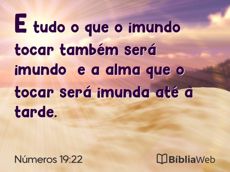 Números 19:22 em imagem para compartilhar