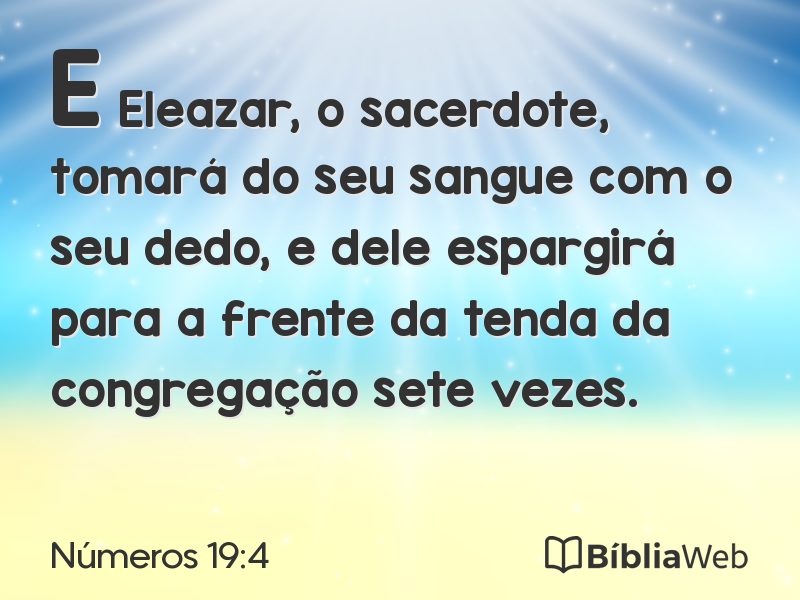 Números 19:4 em imagem para compartilhar