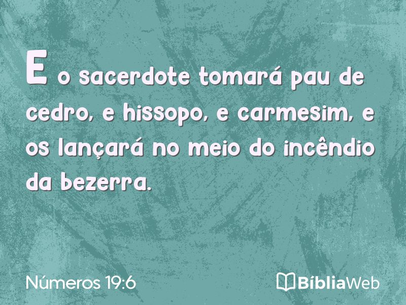 Números 19:6 em imagem para compartilhar