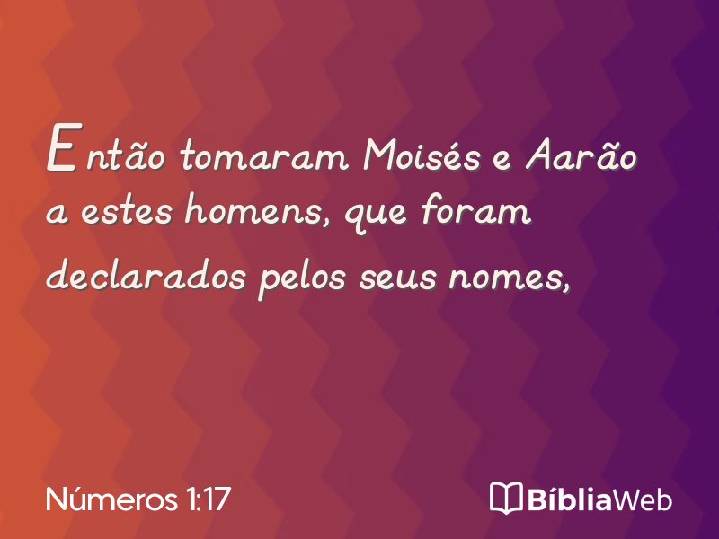 Números 1:17 em imagem para compartilhar