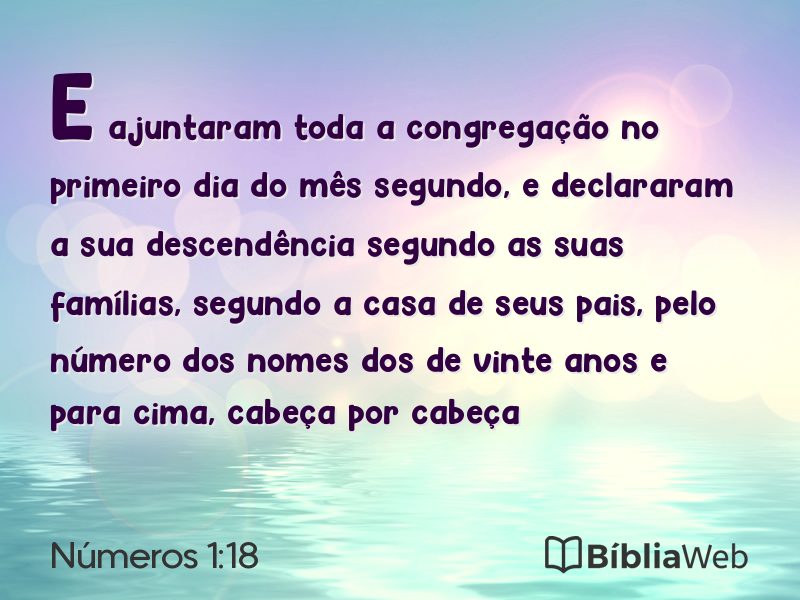 Números 1:18 em imagem para compartilhar