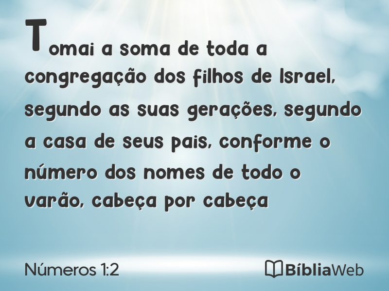 Números 1:2 em imagem para compartilhar