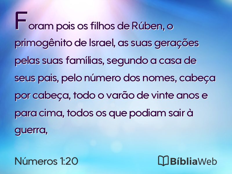 Números 1:20 em imagem para compartilhar
