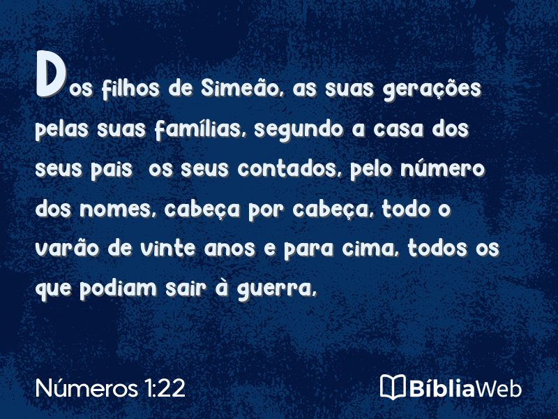 Números 1:22 em imagem para compartilhar