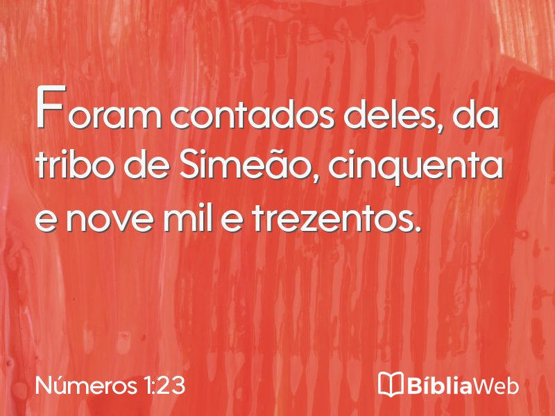 Números 1:23 em imagem para compartilhar