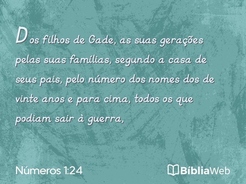 Números 1:24 em imagem para compartilhar