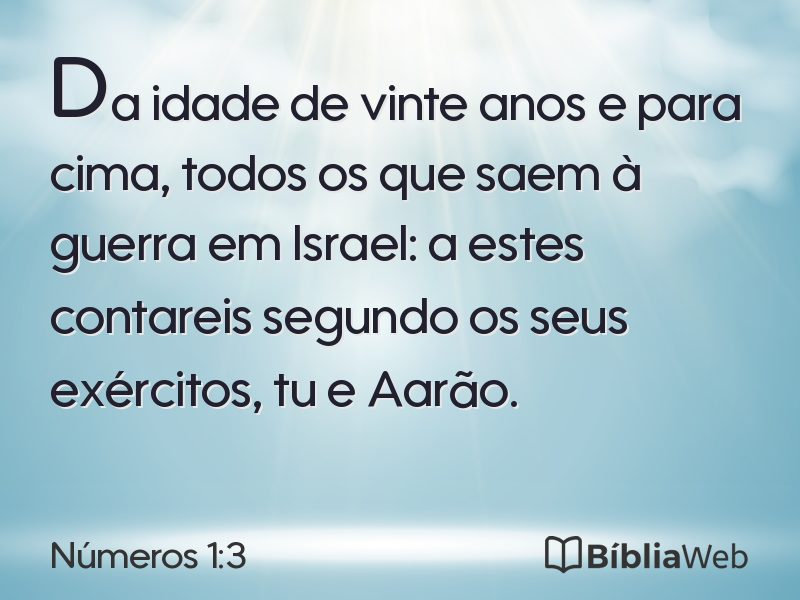 Números 1:3 em imagem para compartilhar