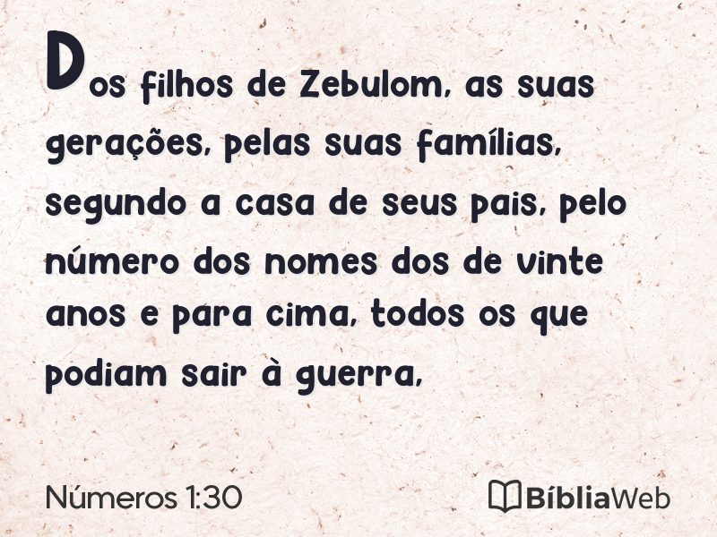 Números 1:30 em imagem para compartilhar