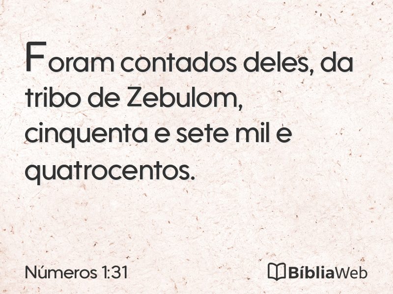 Números 1:31 em imagem para compartilhar