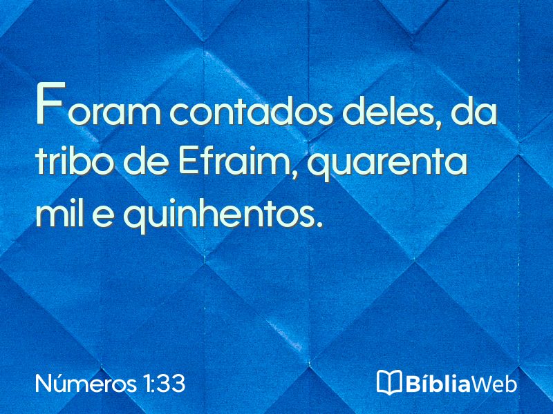 Números 1:33 em imagem para compartilhar