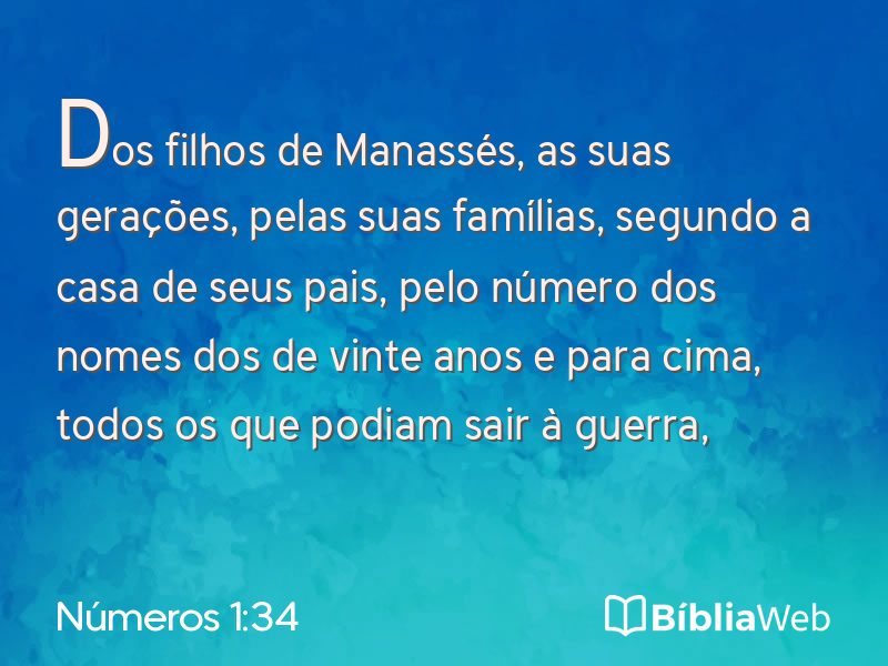 Números 1:34 em imagem para compartilhar