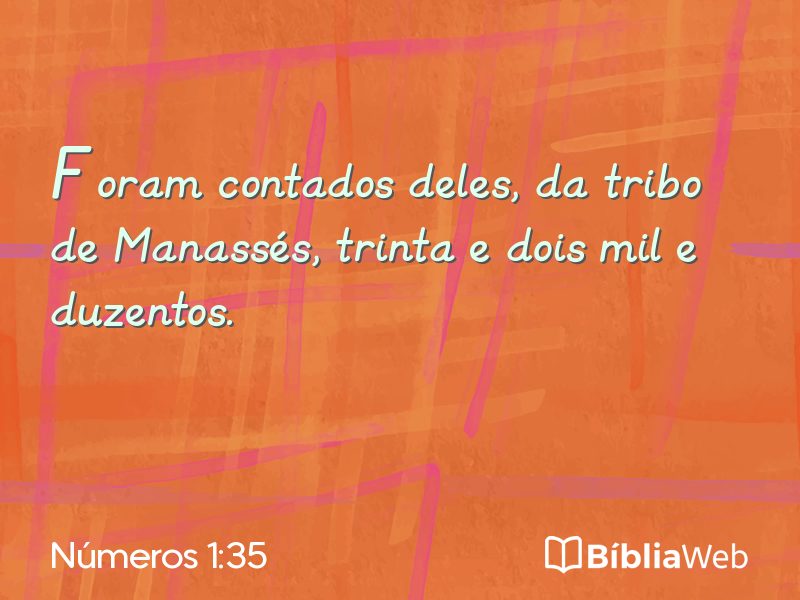 Números 1:35 em imagem para compartilhar